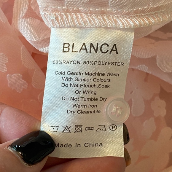 Blanca Astra Oversized Lace Short Sleeve Shirt Pale Pink 33881 - Picture 10 of 12